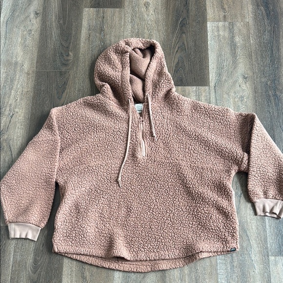 Victoria’s Secret Pink Sherpa.  Women’s size XL.  1/4 zip. Dark tan color. - Picture 1 of 5